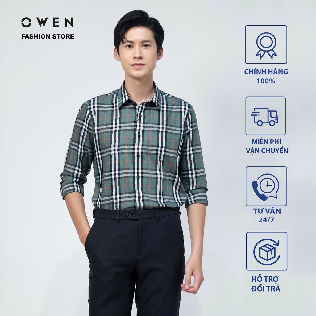 Áo Sơ mi Owen nam dài tay dáng Slimfit sợi Sồi mềm mịn mát Mã AS220888D