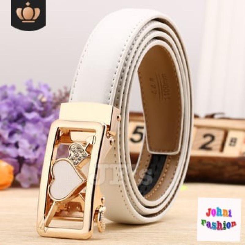 Thắt lưng da nữ khoá Tim tự động, dây nịt thời trang nữ JohniFashion 50