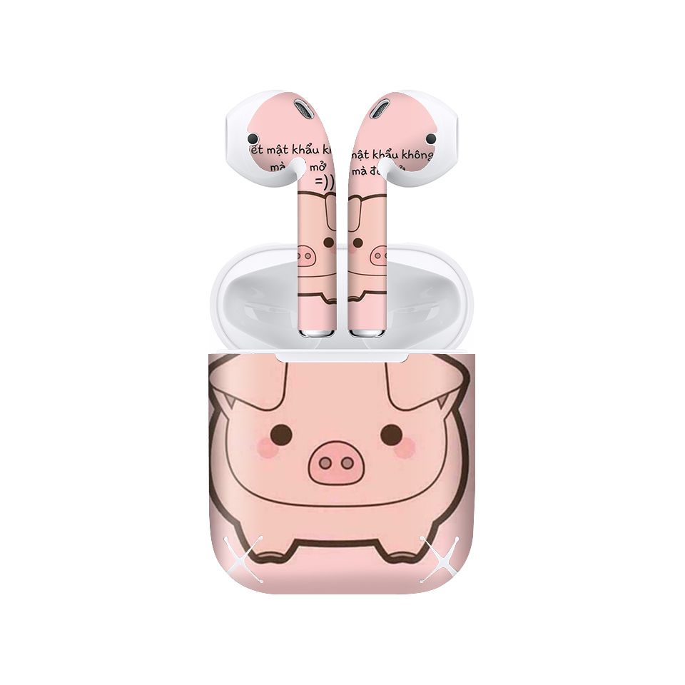 Miếng dán skin chống bẩn cho tai nghe AirPods in hình biết mật khẩu không mà mở - fun003 (bản không dây 1 và 2