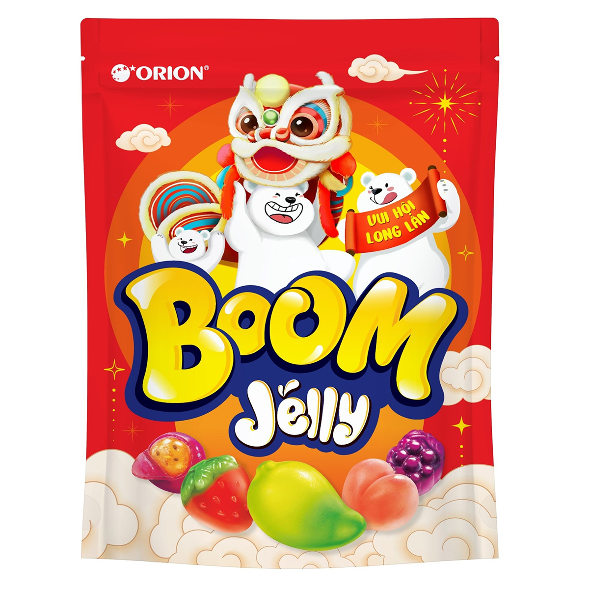 Kẹo Dẻo Boom Jelly Thạch Orion Mix Vị phiên bản Tết túi 171G