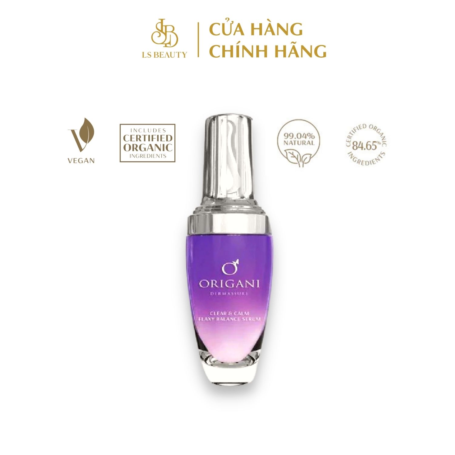 Tinh chất Cân Bằng Dầu Origani Dermassure Clear &amp; Calm - Origani Dermassure Clear &amp; Calm Flaxy Balance Serum - Có Chứng Nhận Hữu Cơ - Xuất Xứ Úc - Dưỡng Da Giúp Cung Cấp Dưỡng Chất Và Độ Ẩm