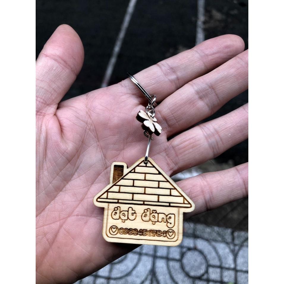 Móc khóa Hình Ngôi Nhà - Khắc Tên Theo yêu Cầu