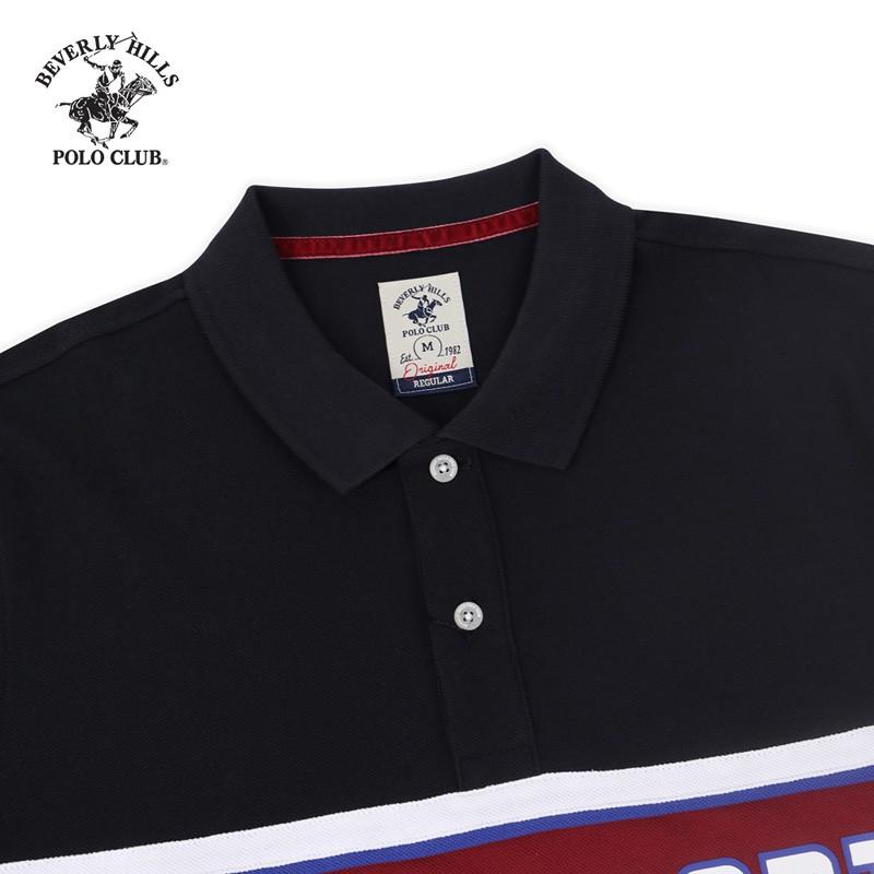 Áo polo ngắn tay Nam Beverly Hills Polo Club Regularfit 100% cotton Đen PMRSS20TL099