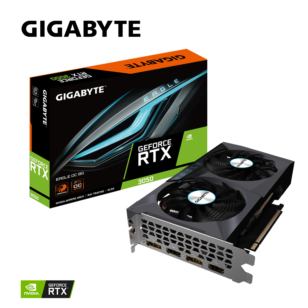 VGA Gigabyte RTX 3050 Eagle OC 8GB (N3050EAGLE OC-8GD) - Hàng Chính Hãng