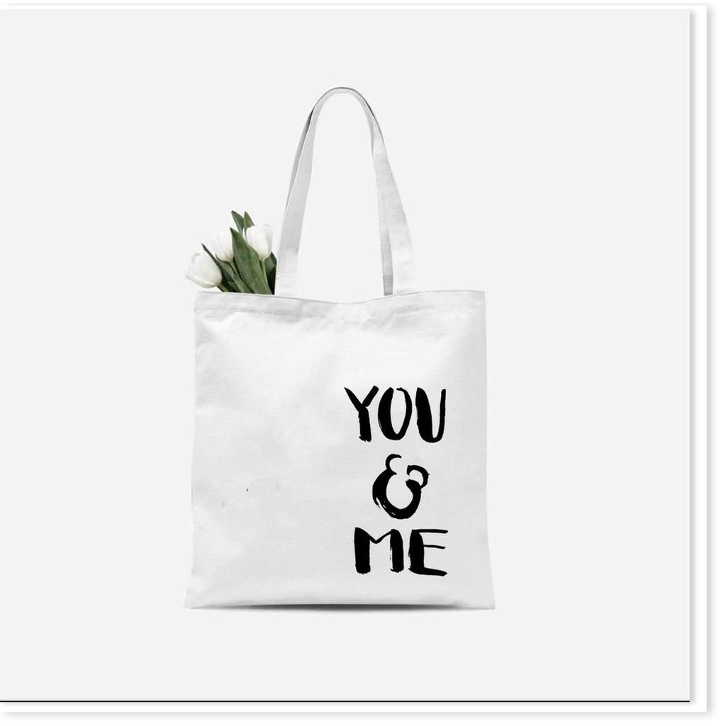 Túi tote vải bố đeo vai canvas chữ tiếng anhT6 PHONG CÁCH AOMI