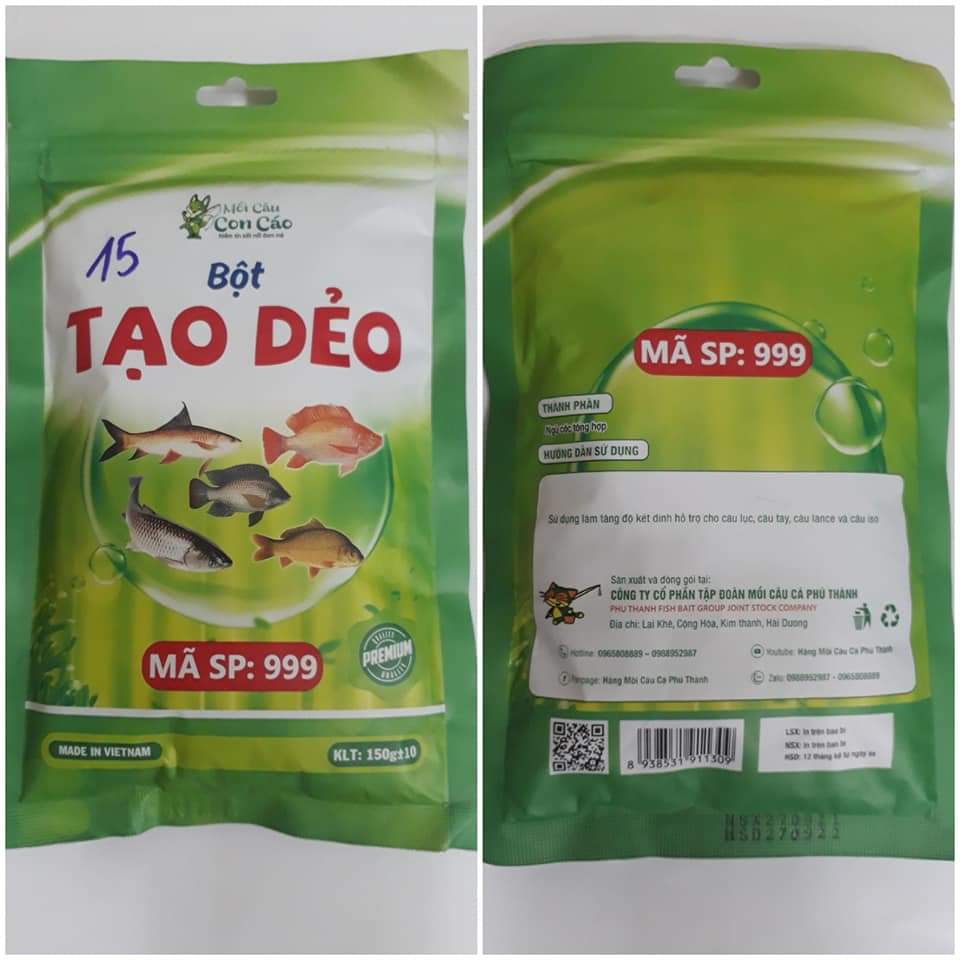 2 gói BỘT TẠO DẺO mã SP 999 _ Hãng Mồi Câu Phú Thành