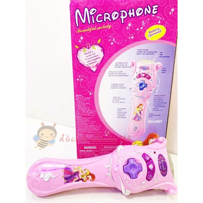 Đồ chơi micro hát karaoke, nghe nhạc màu hồng siêu cute