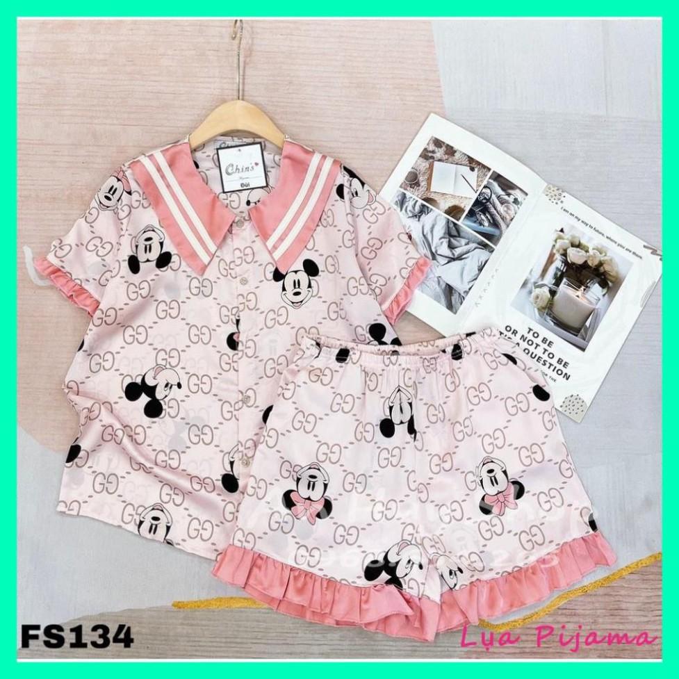 Freeship LỤA PIJAMA- BỘ PIJAMA ĐÙI TIỂU THƯ LỤA SATIN HÀNG CAO CẤP