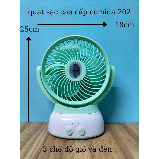 Quạt sạc, tích điện cao cấp 202 , quạt 3 chế độ, quạt sài đến 4 tiếng.