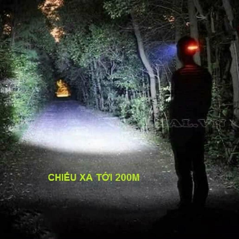 Đèn Pin Đội Đầu Siêu Sáng 5 Bóng Led Chiếu Xa Tới 300m, Tặng Kèm Sạc