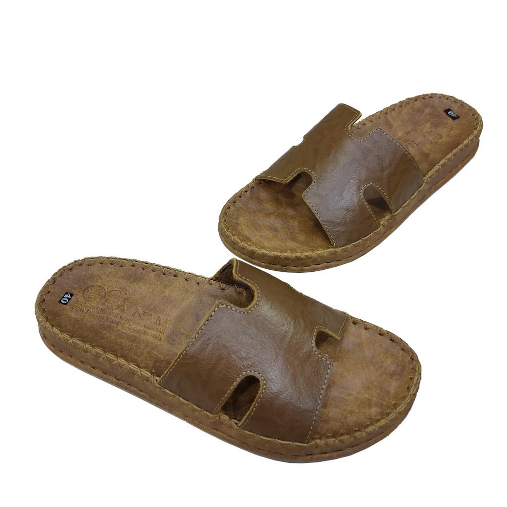 Dép Nam Quai Ngang HÀ NAM Da Bò Thật Cao Cấp DNA2211B