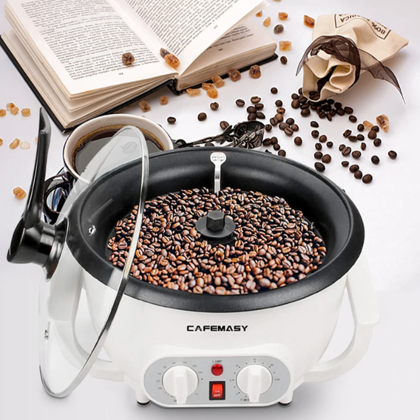 Máy rang các loại hạt tự động tích hợp điều chỉnh thời gian, thương hiệu Mỹ cao cấp Cafemasy SCR-300B. Hàng chính hãng