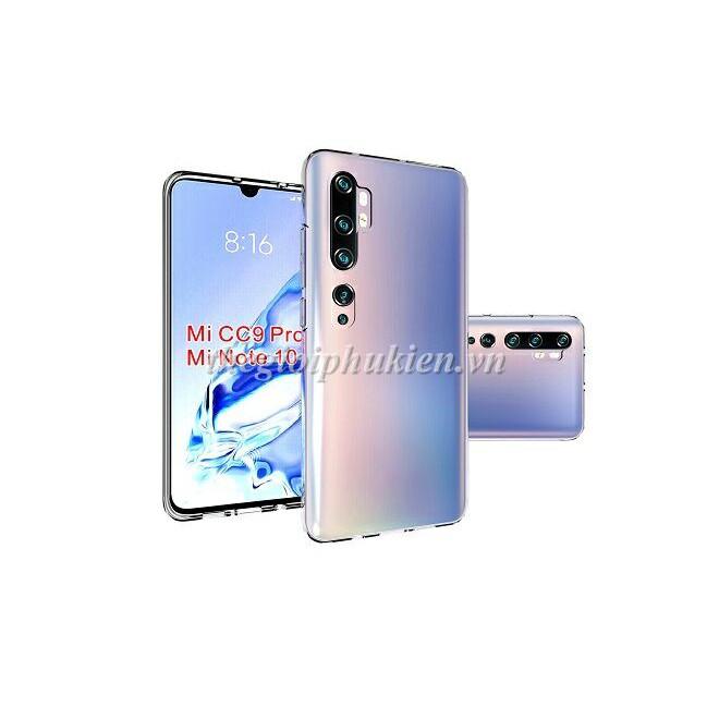 Ốp lưng silicon dẻo trong suốt cho điện thoại Xiaomi Mi Note 10 Pro