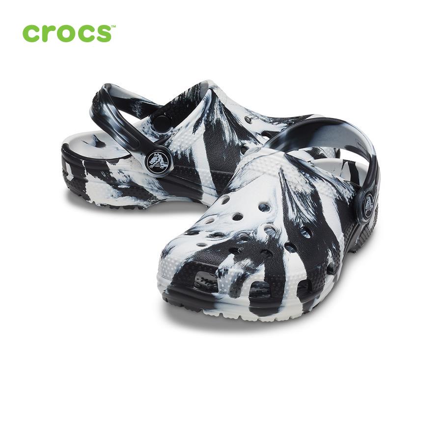 Giày lười trẻ em Crocs FW Classic Clog Toddler Marbled Blk/Whi - 206838-066