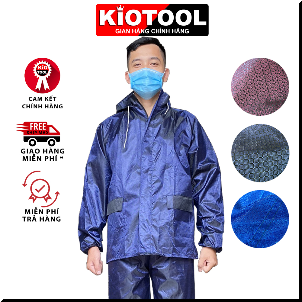 Bộ quần áo mưa Kiotool vải dù cao cấp chống thấm nước