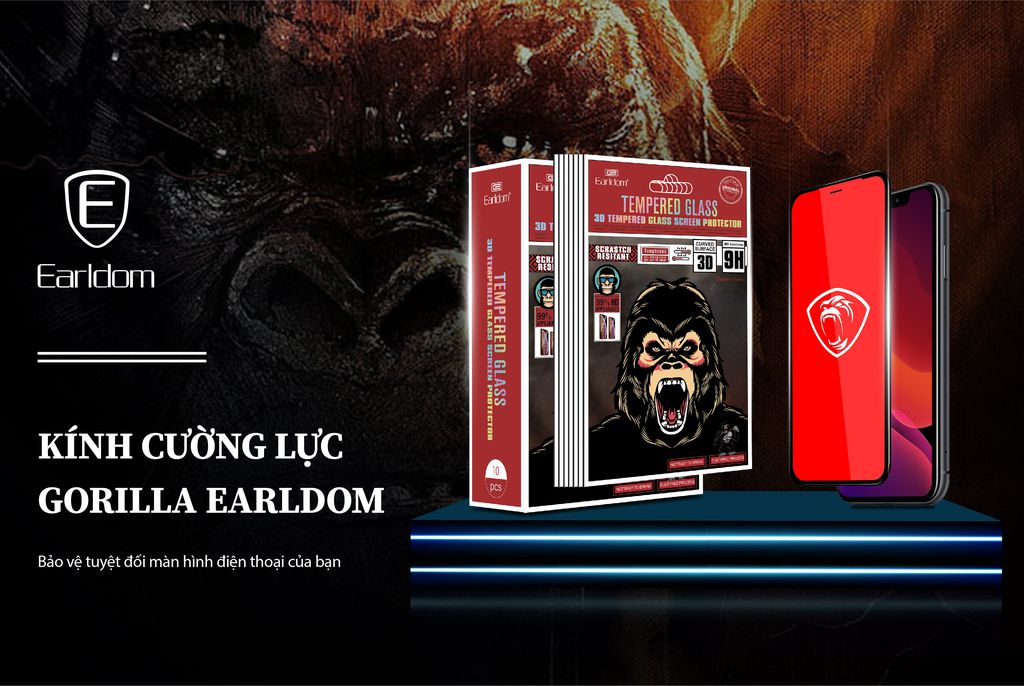 Kính Cường Lực Gorilla Earldom - Hàng Chính Hãng