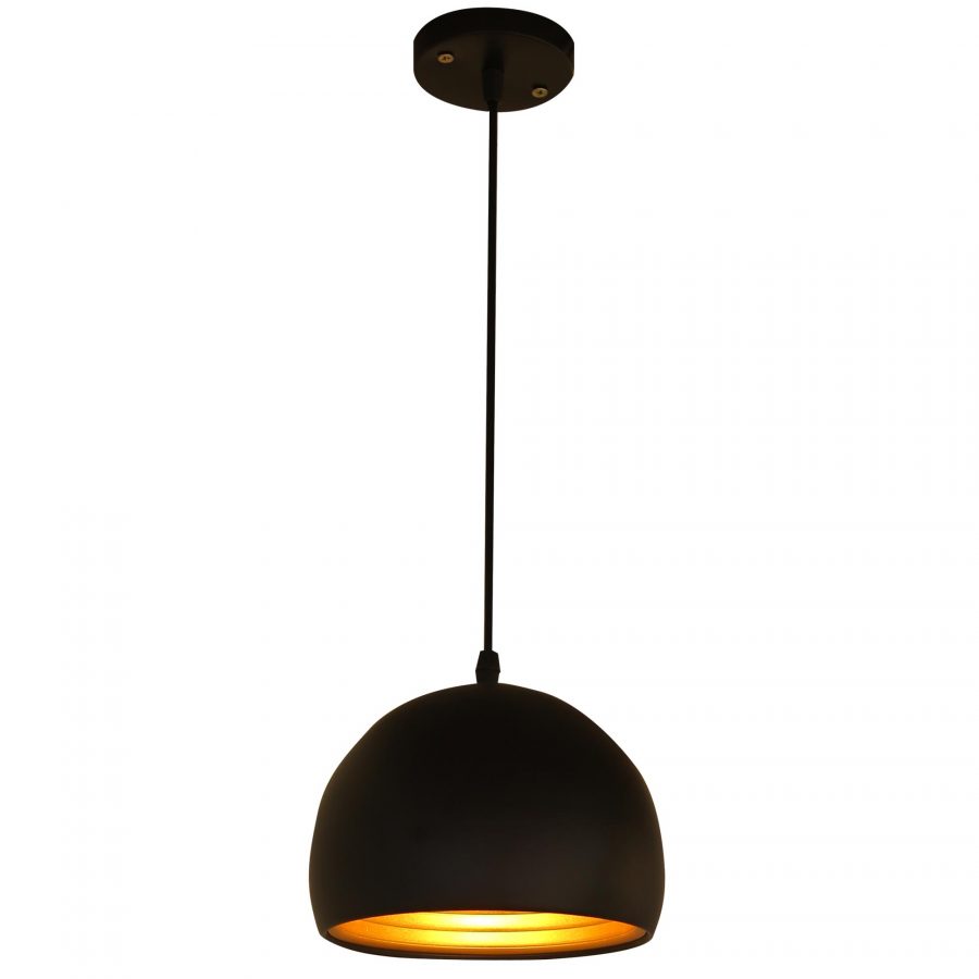 GIÁ KHO | Đèn thả trần Decor trang trí bàn ăn, nội thất mũ cối lòng mạ đồng, kích thước Ø300mm