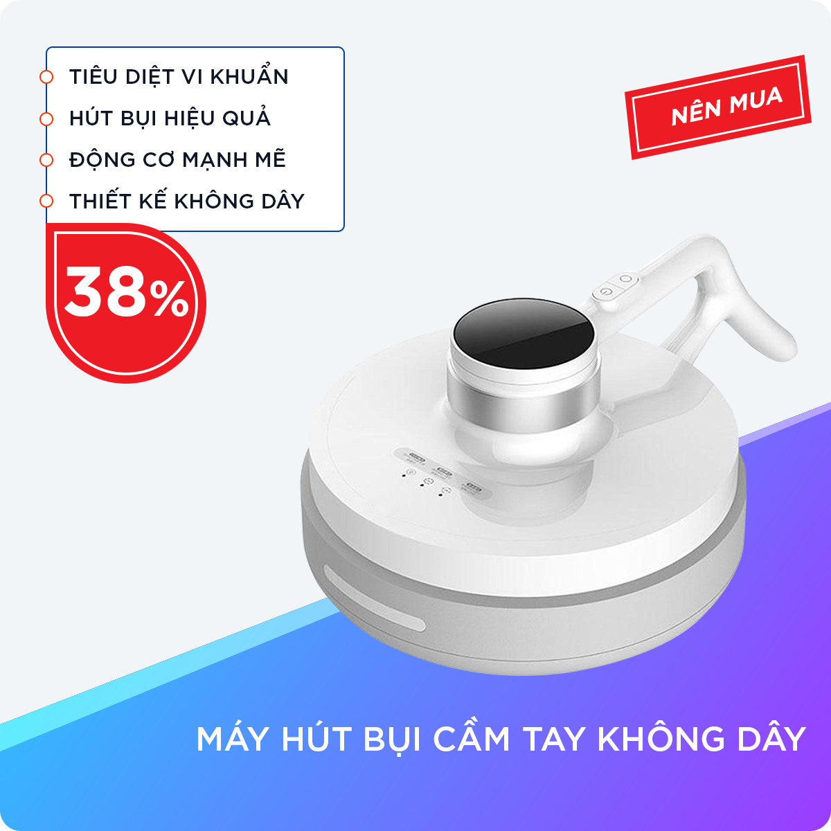 Máy Hút Bụi Cầm Tay Không Dây Với Dung Tích Bình Chứa 400ml, Công Suất 110W, Dung Lượng Pin Lớn 2200mAh