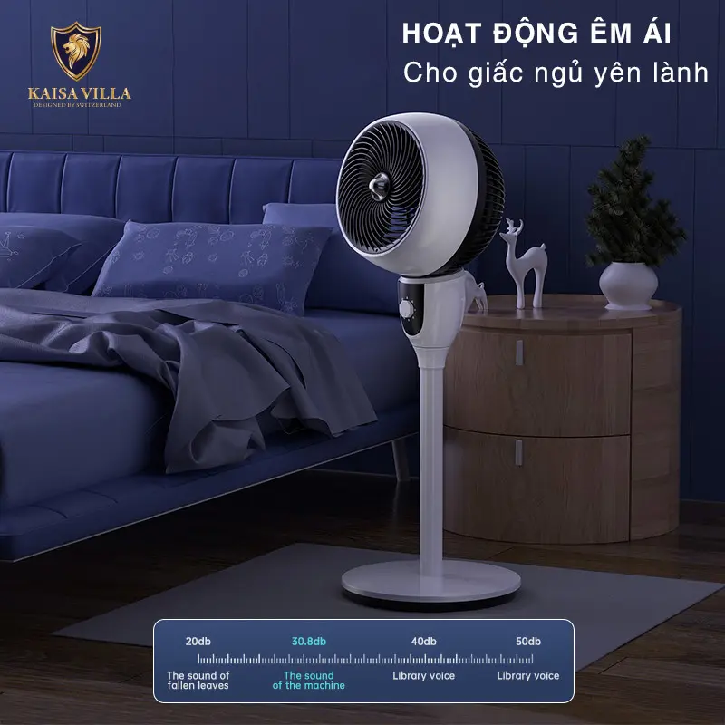 Quạt Đứng Cảm Ứng Bear DFS-D47F2 Gồm 6 Tốc Độ 9 Cánh Quạt Làm Mát Sâu, Có Hẹn Giờ Và Điều Khiển Từ Xa Độ Ồn Cực Thấp 35 dB Công Suất 47 W - Hàng Chính Hãng