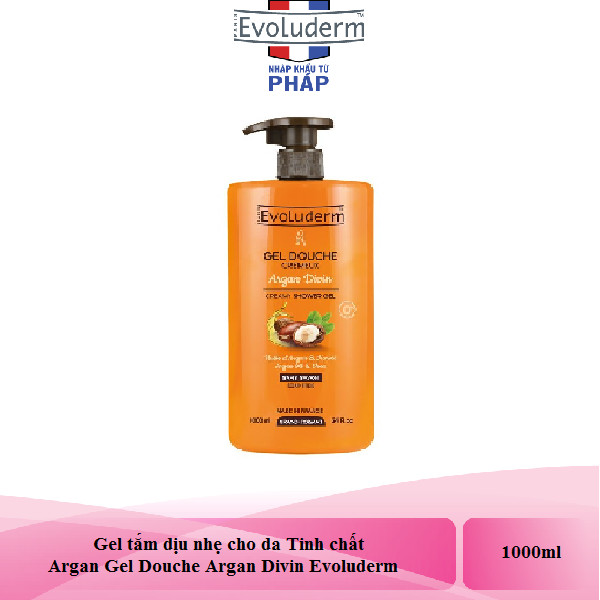 Gel tắm dịu nhẹ cho da Tinh chất Argan Gel Douche Argan Divin Evoluderm 1000ml - 15268