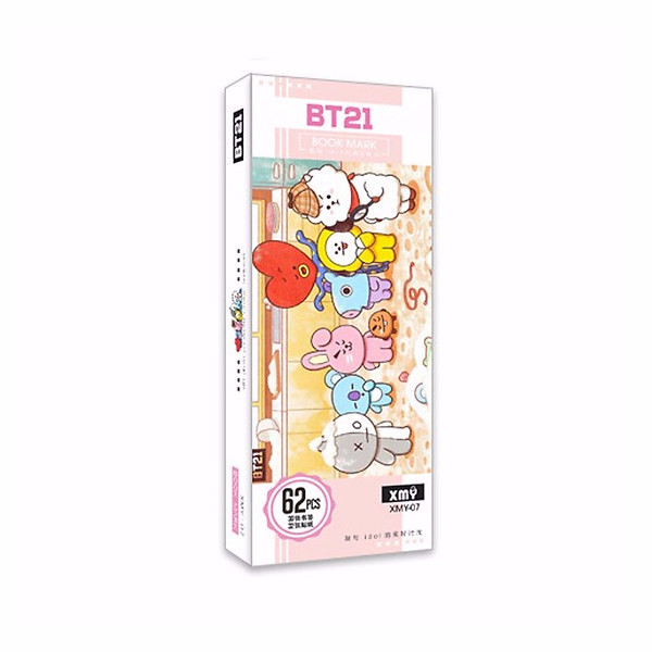 Hộp ảnh BTS, hộp Bookmark BTS chibi 62 ảnh xinh xắn đáng yêu