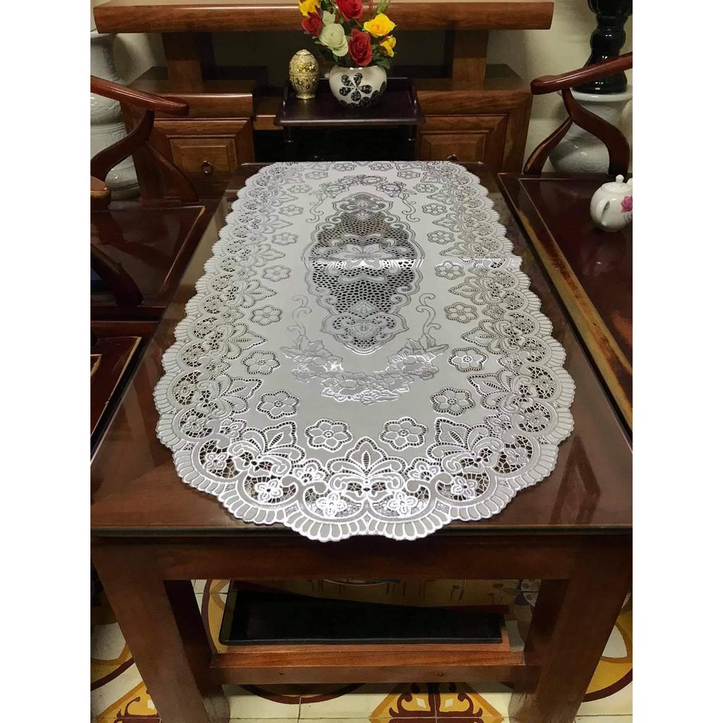 Khăn trải bàn ren hoa 50x110cm - HÀNG ĐẸP