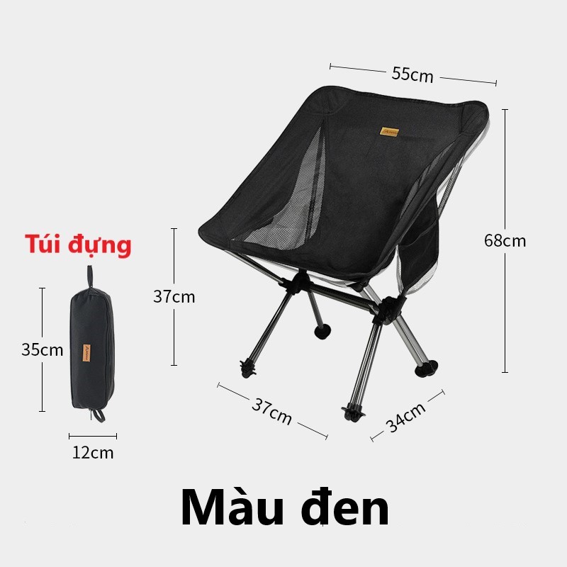 Ghế Gấp Gọn, Ghế Xếp Giã Ngoại - Du Lịch - Cắm Trại - Yz027 - Đen