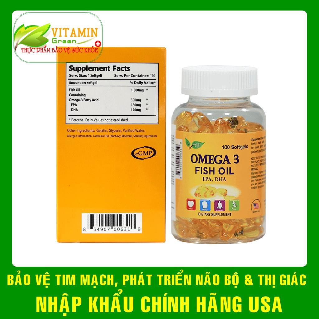 Viên uống dầu cá Omega 3 Fish Oil Nature Gift 100 viên | Nhập khẩu chính hãng Mỹ