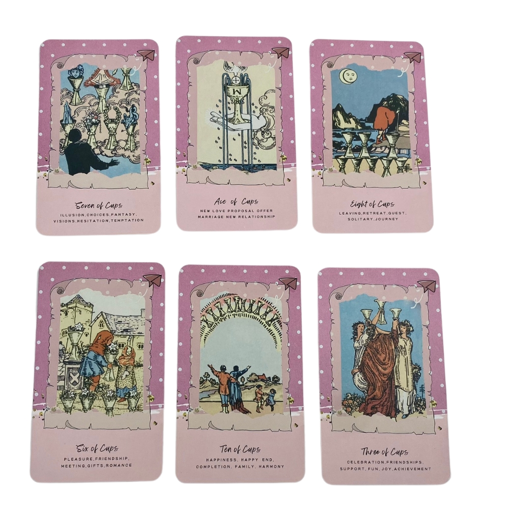 (Size Gốc) Bộ Bài Tarot Cards Hồng 78 Thẻ, Hộp Cứng