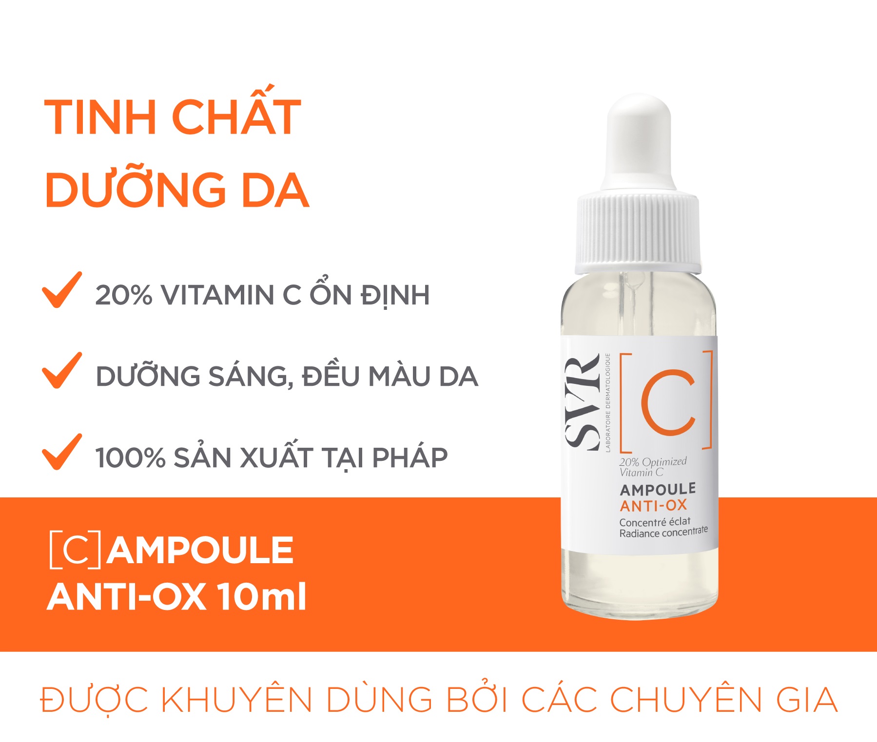 Tinh chất giúp làm sáng da, tái tạo, ngăn ngừa lão hóa da SVR [C] Ampoule Anti-Ox 10ml