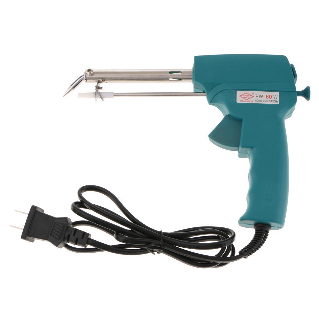 220V 60W Manual Send Tin Gun Electric Soldering Iron Suction Tin Safety US