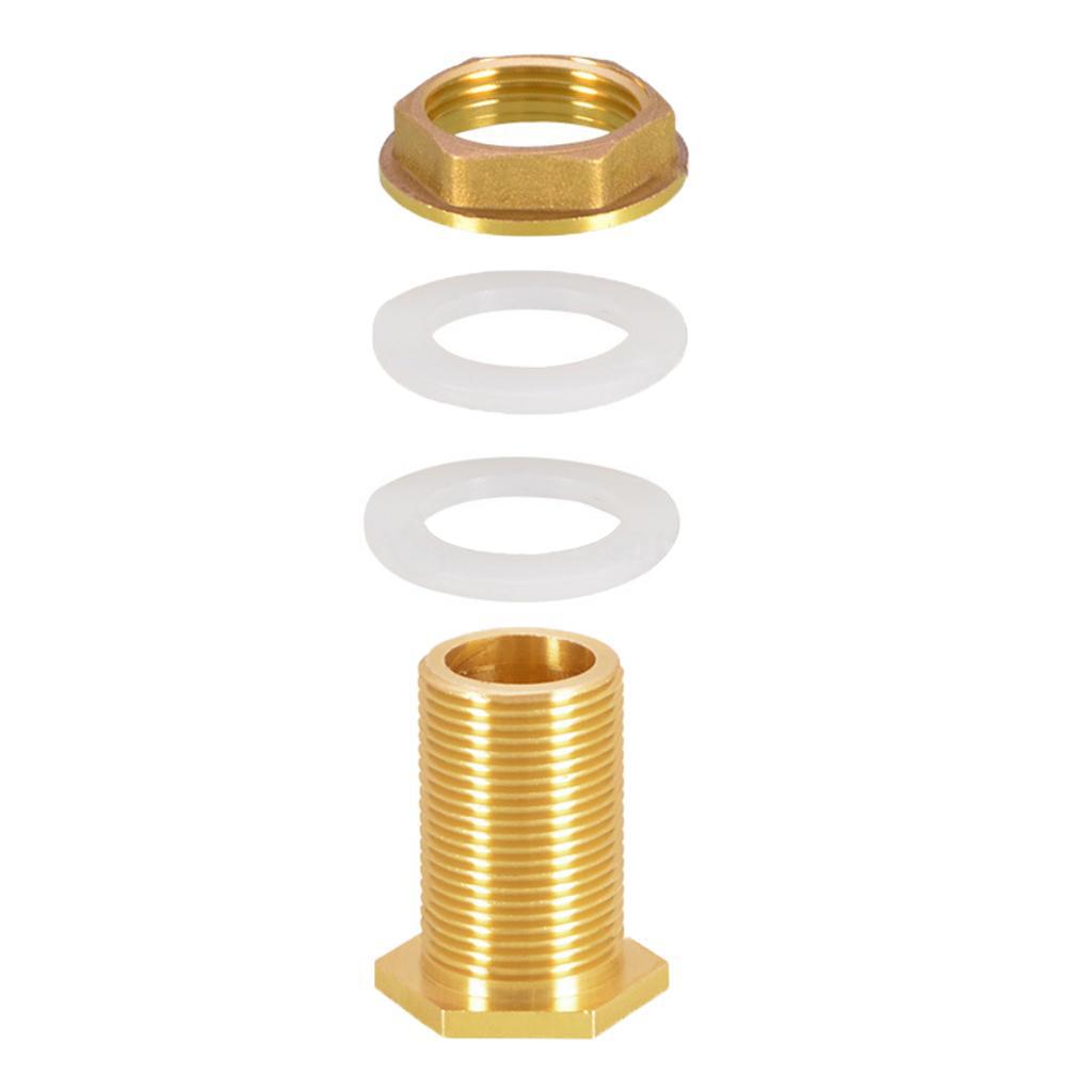 DN15 1/2‘’ Thread Water Tank Connector Bulkhead Fitting Leak-proof 45mm
