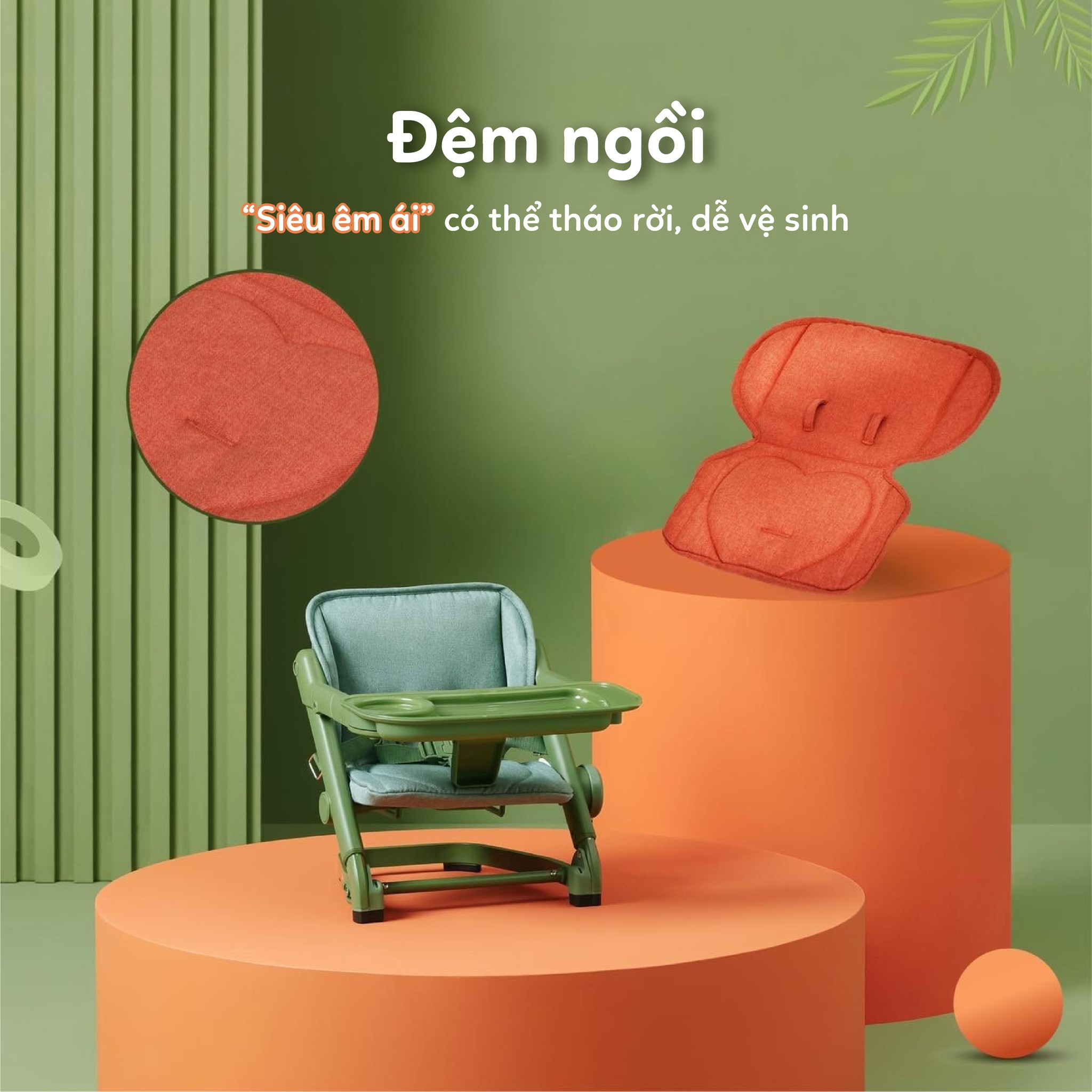 Unilove Ghế ăn dặm 3 trong 1 Feed Me có 4 chế độ điều chỉnh độ cao, chân ghế chống trượt an toàn cho bé và dễ dàng gấp gọn mang đi