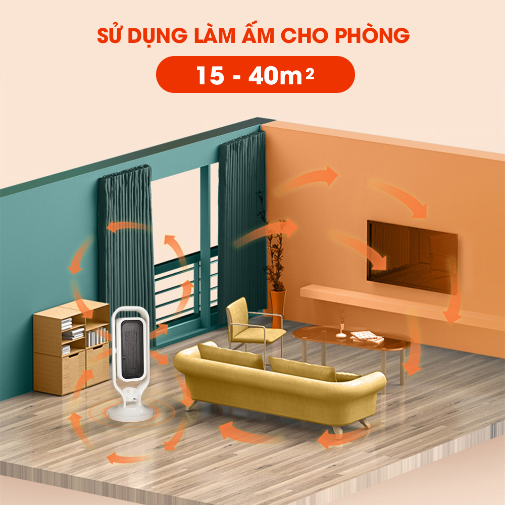 Máy sưởi gốm, đèn sưởi cho bé Ceramic không đốt cháy Oxy, không khô da, chính hãng CameWell H1, công suất 2500W xoay 4 chiều