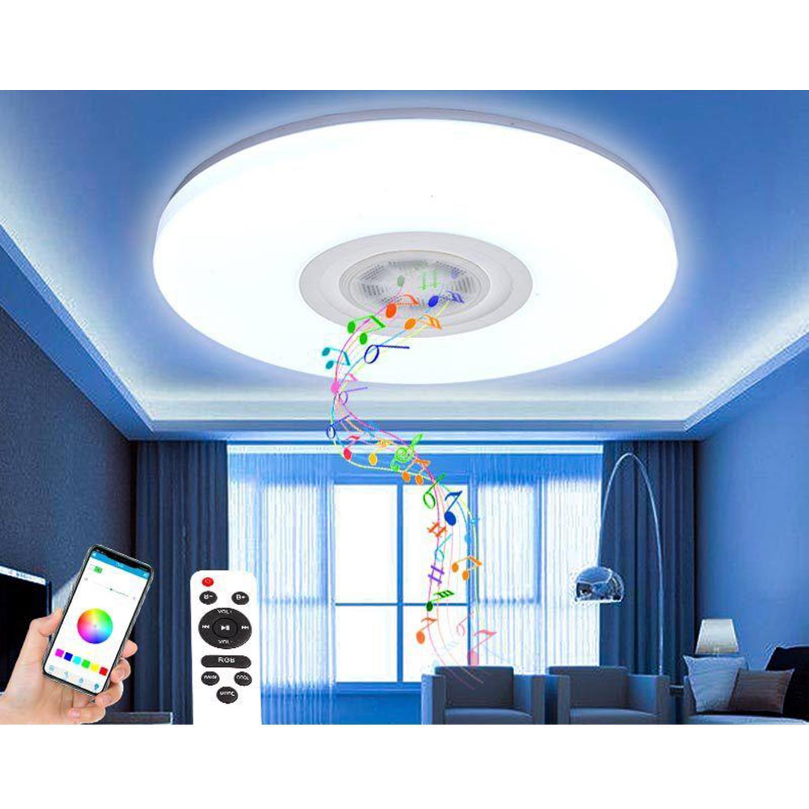 Home Modern LED Music Ceiling Light Bluetooth Speaker Smart APP Remote Control