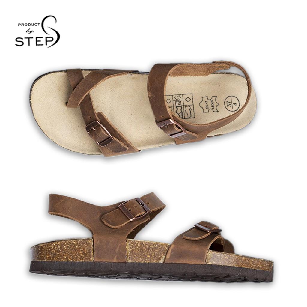 Giày đế trấu Unisex Da quai xỏ ngón