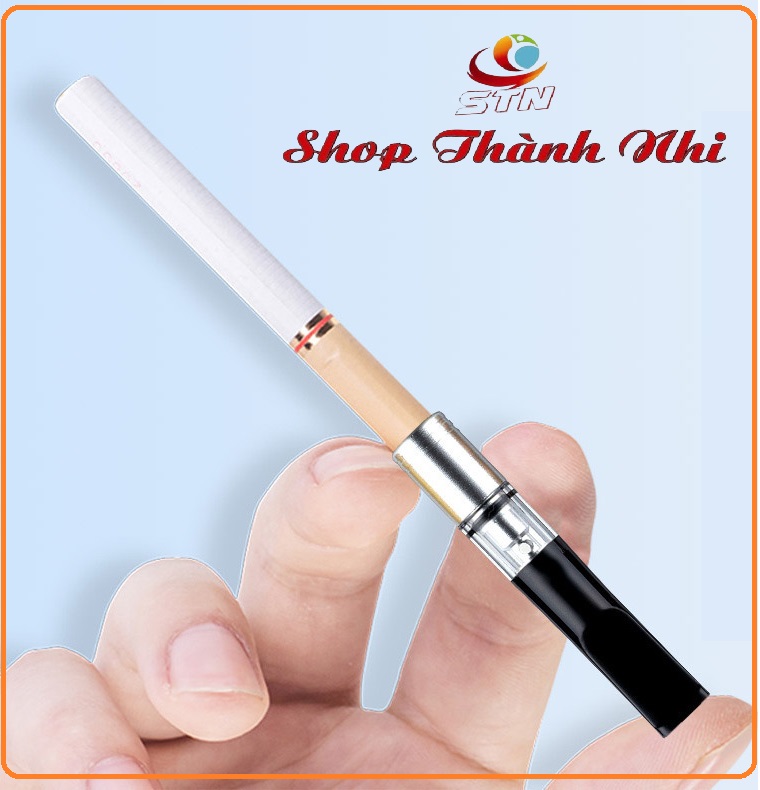 Tẩu thuốc nhựa dẻo kiêm lọc thuốc bảo vệ sức khỏe, màu bạc, SHop Thành Nhi STN10011