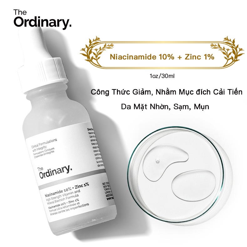 Bộ Đôi The Ordinary Niacinamide Serum B5 Axit Hyaluronic 2% + B5 / Niacinamide 10% + Zinc 1%