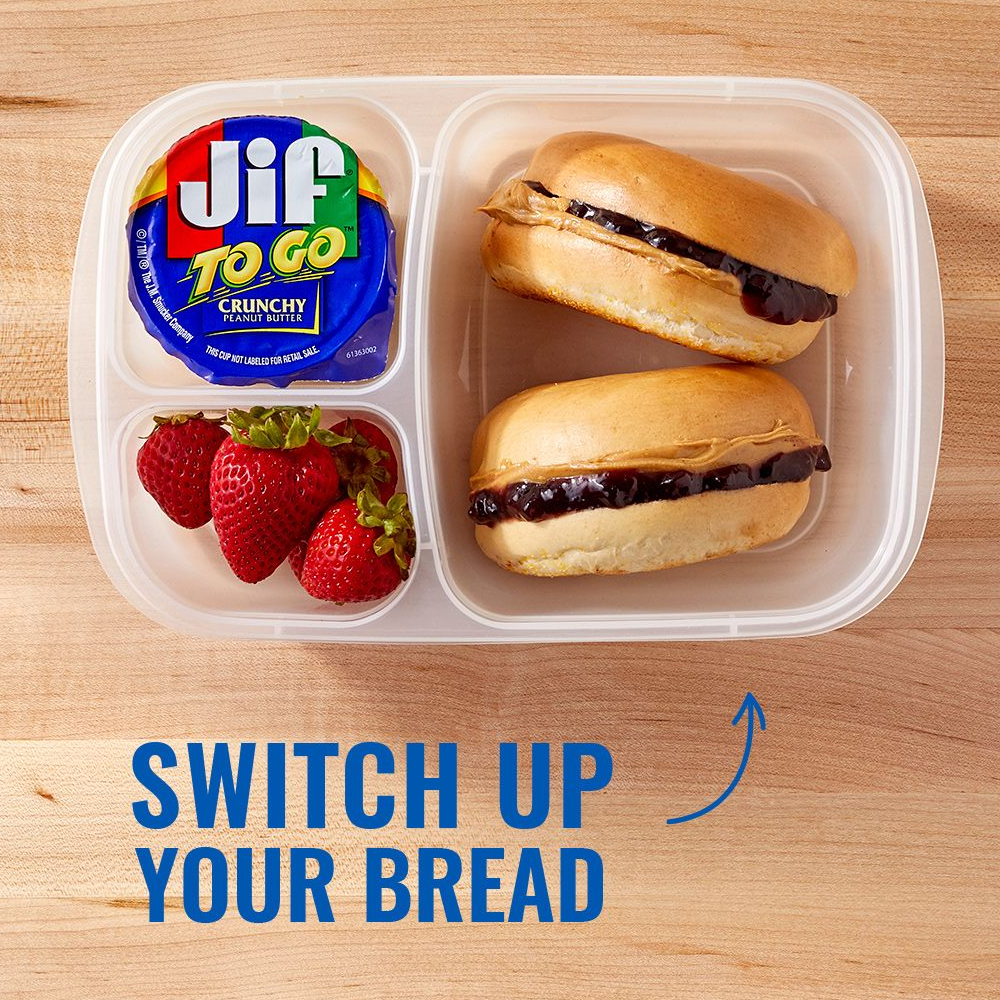 Bơ Đậu Phộng Hạt Jif To Go 344g (8 cốc x 43g) (Mỹ)