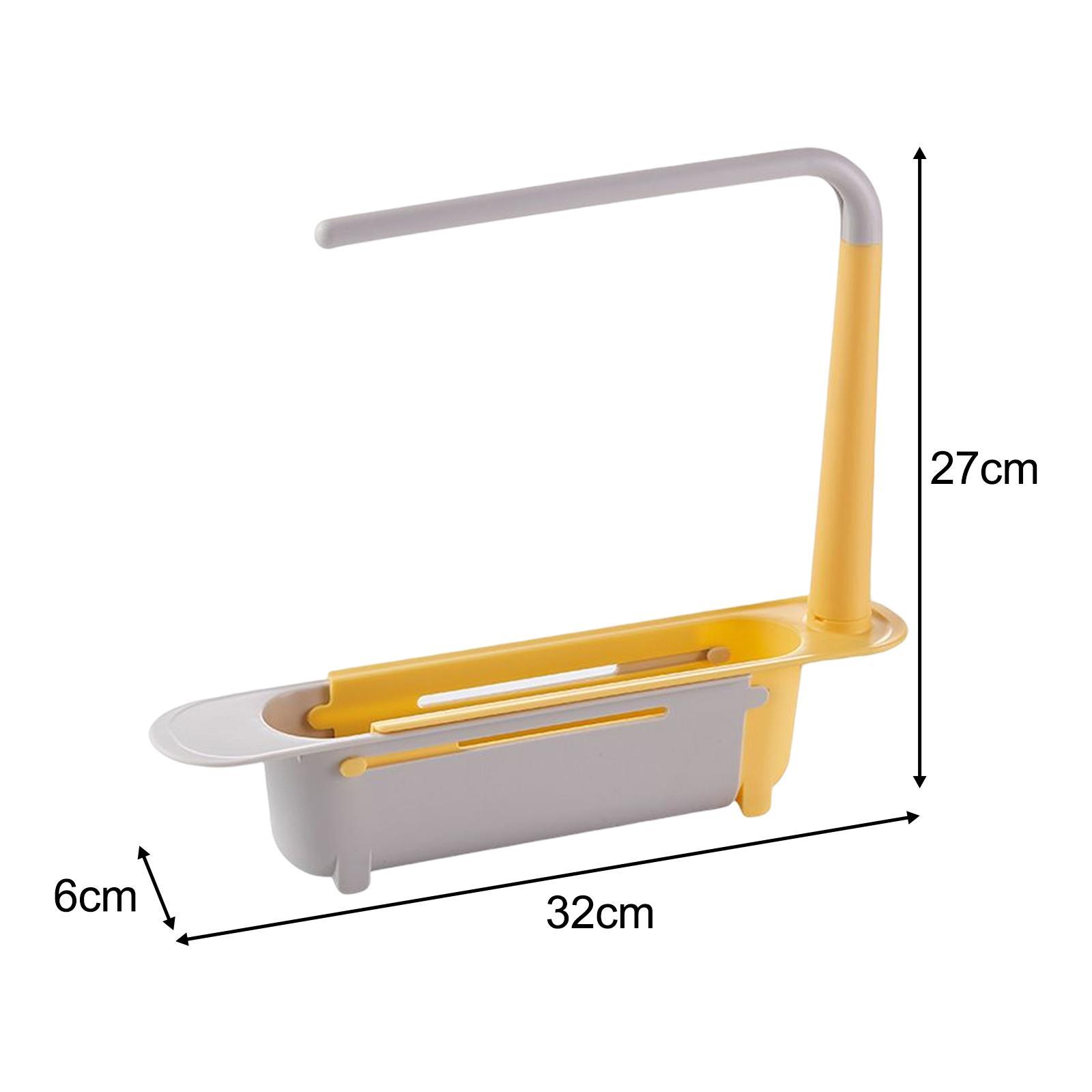 Telescoping Sink Caddy with Dishcloth Hanger Telescopic Sink Tidy Holder for Home Bathroom