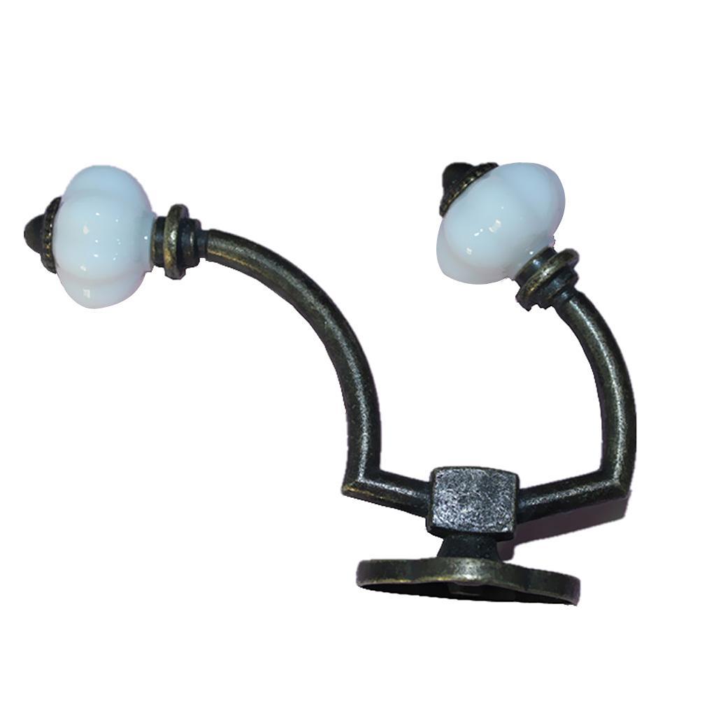 2x European Single&Double Heads Wall Hooks Holder Key