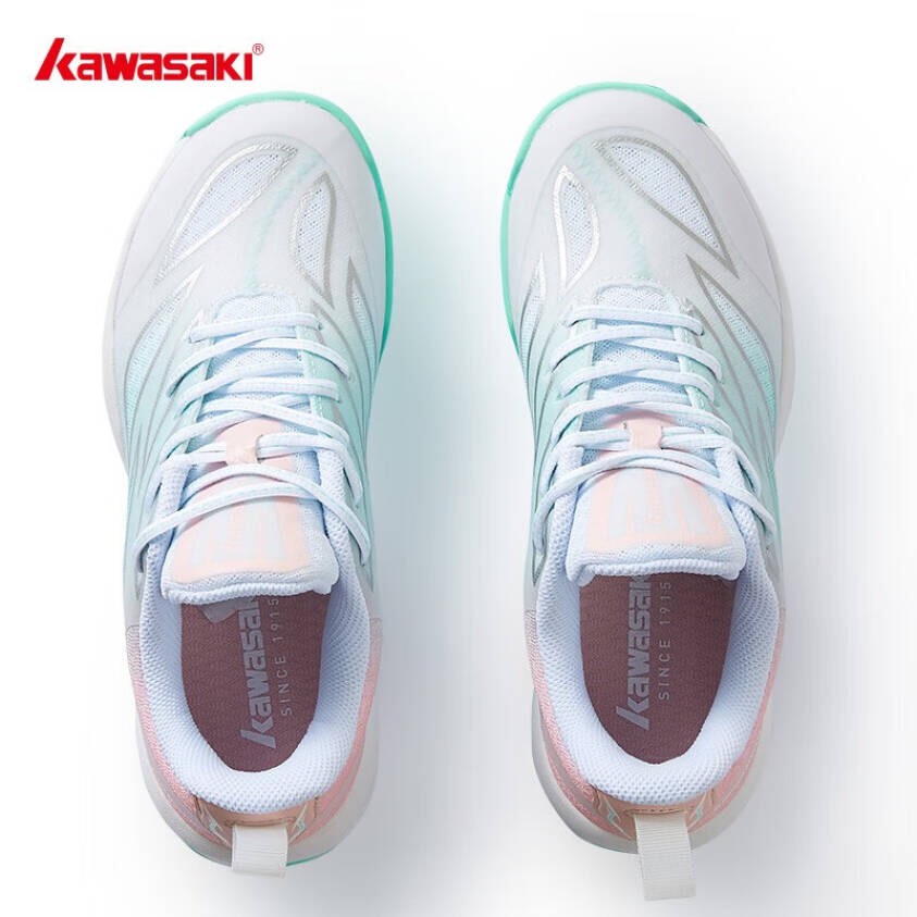Giày thể thao cầu lông chính hãng Kawasaki mẫu mới A2301 màu xanh hồng cho cả nam và nữ-tặng tất thể thao bendu