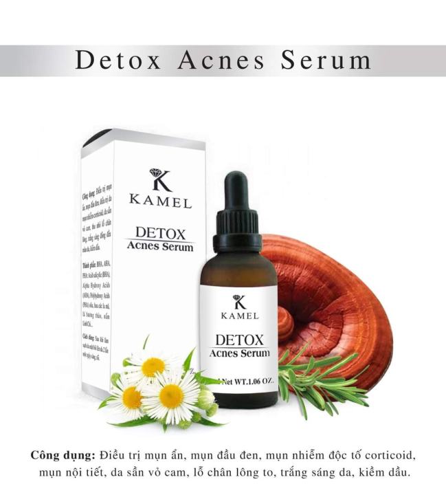 Cách Trị mụn, SERUM TRỊ MỤN KAMEL DETOX ACNES giúp sạch hoàn toàn mụn trong 7 ngày