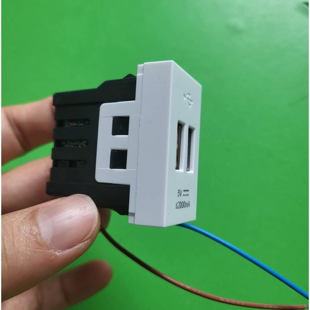 Ổ cắm USB âm tường DQHome ĐQ IW1 2UO W - màu trắng - nhựa PC chịu nhiệt, chịu va đập, không ố màu