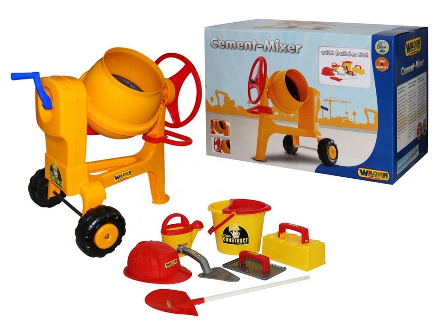 Bộ đồ chơi dụng cụ xây dựng Số 7 và máy trộn xi măng - Wader Toys