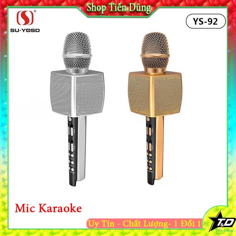 Mic karaoke ys92 kiêm bluetooth karaoke di động dùng làm loa trợ giảng , âm thanh to rõ ràng , mic hát nhẹ