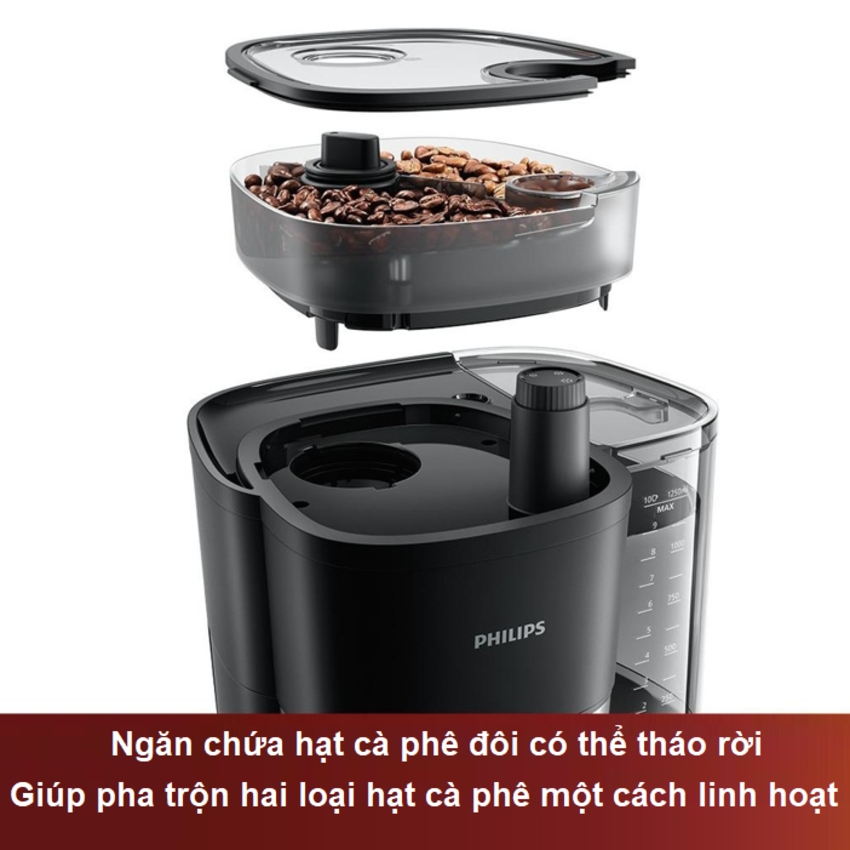 Máy pha cà phê Drip xay và pha tự động thương hiệu Hà Lan Philips HD7900/50 - Hàng nhập khẩu (Bảo Hành 12 Tháng)