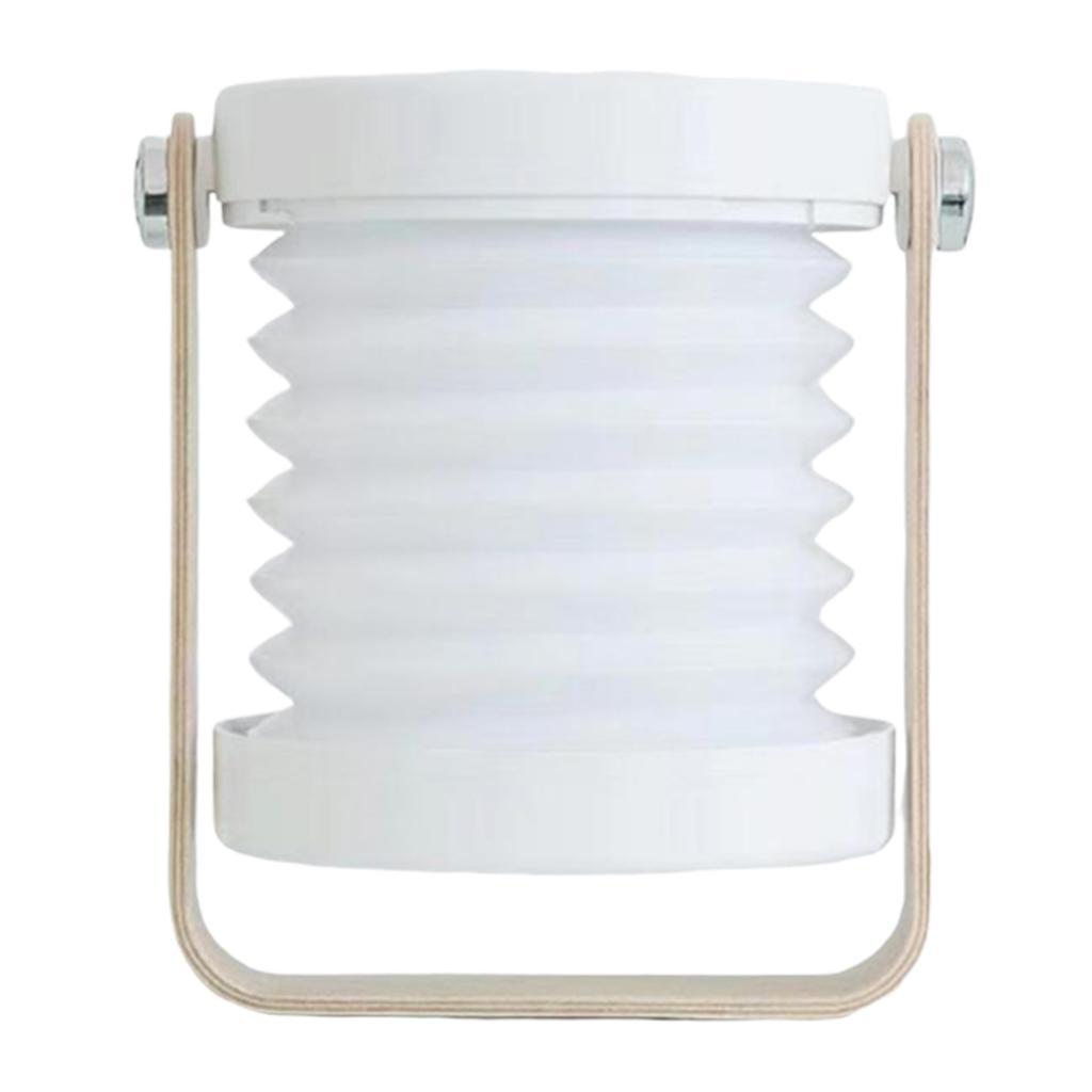 Creative Wooden Handle Portable Lantern Foldable Charging Table Light White