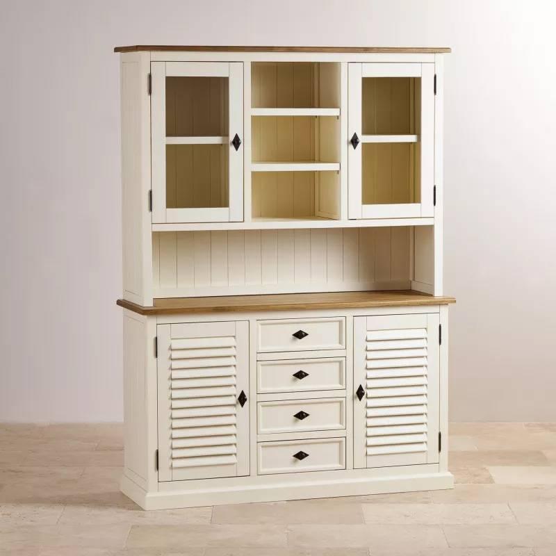 Tủ Chén Cao Shutter Gỗ Sồi Loại Lớn Ibie DSCTLSHUO - Trắng