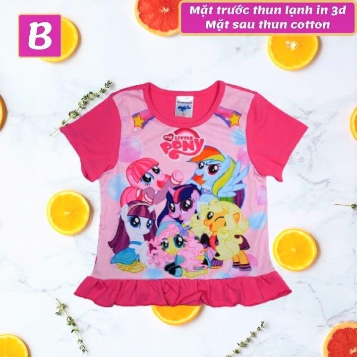 Đồ bộ bé gái lửng tà xòe hình Pony từ 10-42kg - thun cotton - Giặt không vỡ hình- Hương Nhiên